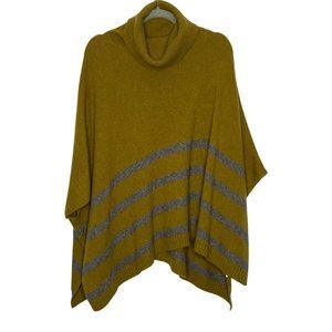 Eileen Fisher Yak Wool Striped Turtleneck Poncho